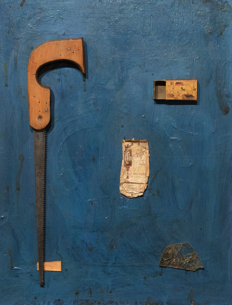 The Saw on a Blue Background, 1964, Mixed media, 60X15