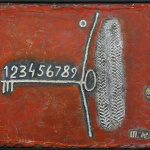 The Key, 1983, gypsum, mixed media, 40×50