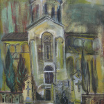 Kashveti Church, 1985. Oil on canvas. 160×73
