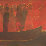 ქრისტე და მოწაფეები. ტილო, ზეთი. 1990. 150x200
