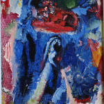 From series: Pirosmani and Chagall. 2020. Oil on canvas and collage. 30×20