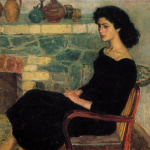 Portrait of Natia Amirajibi. 1959. Oil on canvas
