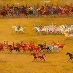 Battle of Queen Tamar. 1970. Oil on canvas. 252X480