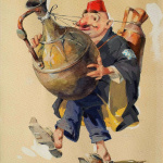 Illustration to I. Grishashvili story "Babajana's Slippers". Watercolor on paper.