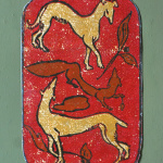 ილუტრაცია სულხან საბას წიგნისთვის „სიბრძნე-სიცრუისა.“ ფერადი ლინოგრავიურა, 15x20, 1962