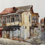 "The color of the old city" . Watercolor on paper. 21 x 30, 2023