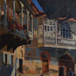 Akofian street corner. 1930. Oil on canvas. 79x64