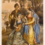 Georgian Women. colour lithograph.Art Museum of Georgia
