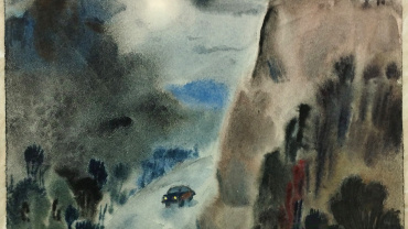 “The Georgian Military Road.” 1996. Paper, watercolor. 15.5 × 19 cm.