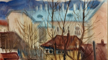 “Dresden.” 1964. Paper, watercolor. 52 × 68 cm.