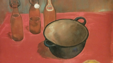 Still Life. 1960. Velvet paper, mixed media. 58 × 69 cm.
