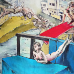 "გასწრება" ტილო, აკრილი. 200x160cm. 2023