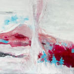 “Pink Mountain” (Oil on canvas, 2025);